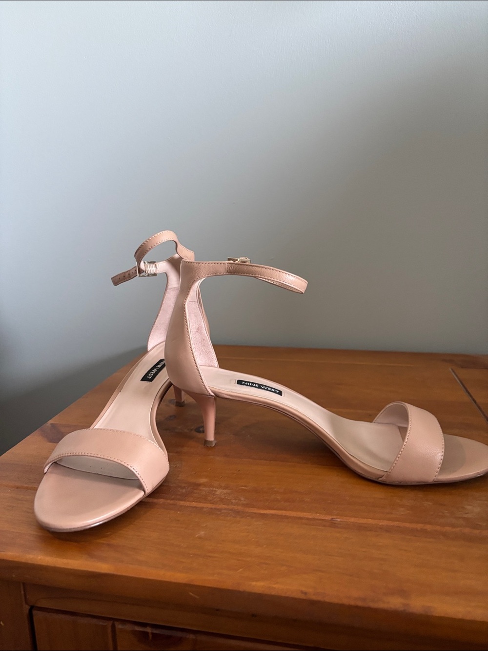 Nine West Blush Ankle-Strap Kitten Heels